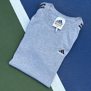 Vintage 1990s Adidas Gray shoe sleeve T-Shirt arm sleeve 3 stripe hit rare XL